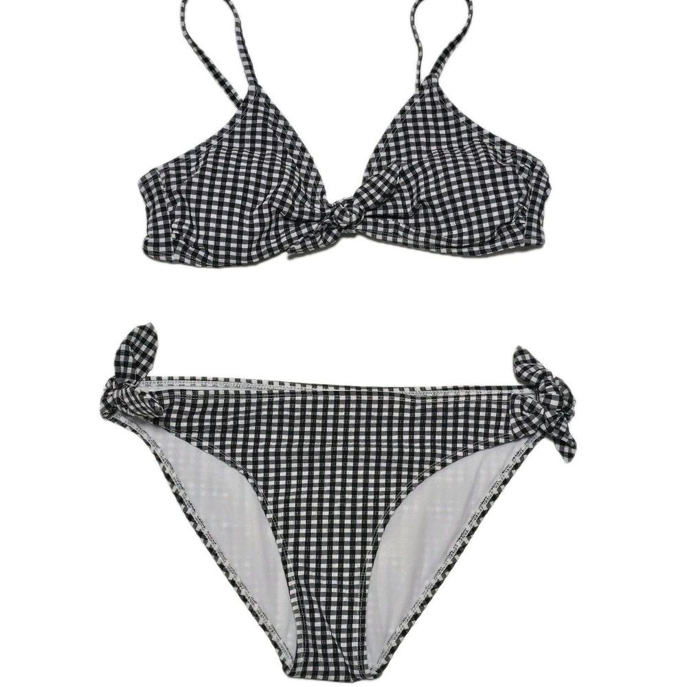 Xhilaration Bikini Bottoms Sz L Top Size M Women Swimsuit Black White‎ Gingham